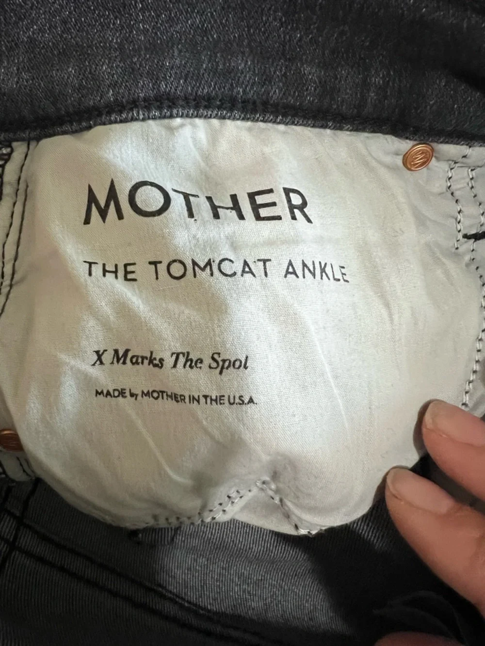 Mother The Tomcat Ankle X Marks The Spot High-Rise Straight Leg Denim Jeans - Picture 12 of 13